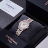 Đồng Hồ Nữ Carnival 8131L2-CH-TK Dây Demi Vàng Hồng Mặt Xà Cừ Trắng Viền Đính Đá Size 31mm Quartz Japan