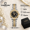 Đồng Hồ Nữ Carnival 8131L2-CV-D Dây Demi Vàng Gold Mặt Đen Viền Đính Đá Size 31mm Quartz Japan
