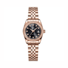 Đồng Hồ Nữ Carnival 8131L2-VH-D Dây Thép Vàng Hồng Mặt Đen Viền Đính Đá Size 31mm Quartz Japan