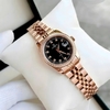 Đồng Hồ Nữ Carnival 8131L2-VH-D Dây Thép Vàng Hồng Mặt Đen Viền Đính Đá Size 31mm Quartz Japan