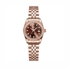 Đồng Hồ Nữ Carnival 8131L2-VH-N Dây Thép Vàng Hồng Mặt Nâu Chocolate Viền Đính Đá Size 31mm Quartz Japan