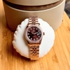 Đồng Hồ Nữ Carnival 8131L2-VH-N Dây Thép Vàng Hồng Mặt Nâu Chocolate Viền Đính Đá Size 31mm Quartz Japan
