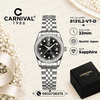 Đồng Hồ Nữ Carnival 8131L2-VT-D Dây Thép Bạc Mặt Đen Viền Đính Đá Size 31mm Quartz Japan