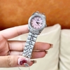 Đồng Hồ Nữ Carnival 8131L2-VT-HK Dây Thép Bạc Mặt Xà Cừ Hồng Viền Đính Đá Size 31mm Quartz Japan