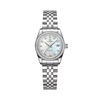 Đồng Hồ Nữ Carnival 8131L2-VT-TK Dây Thép Bạc Mặt Xà Cừ Trắng Viền Đính Đá Size 31mm Quartz Japan
