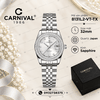 Đồng Hồ Nữ Carnival 8131L2-VT-TX Dây Thép Bạc Mặt Xám Viền Đính Đá Size 31mm Quartz Japan