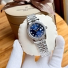 Đồng Hồ Nữ Carnival 8131L2-VT-X Dây Thép Bạc Mặt Xanh Coban Viền Đính Đá Size 31mm Quartz Japan