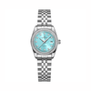 Đồng Hồ Nữ Carnival 8131L2-VT-XT Dây Thép Bạc Mặt Xanh Pastel Viền Đính Đá Size 31mm Quartz Japan