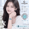 Đồng Hồ Nữ Carnival 8131L2-VT-XT Dây Thép Bạc Mặt Xanh Pastel Viền Đính Đá Size 31mm Quartz Japan