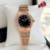 Đồng Hồ Nữ Carnival 8160L2-VH-D Vàng Hồng Mặt Đen Viền Đá Size 34mm Sapphire