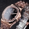 Đồng Hồ Nữ Carnival 8160L2-VH-D Vàng Hồng Mặt Đen Viền Đá Size 34mm Sapphire