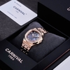 Đồng Hồ Nữ Carnival 8160L2-VH-DK Vàng Hồng Mặt Xà Cừ Xám Viền Đá Size 34mm Sapphire