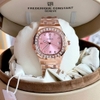 Đồng Hồ Nữ Carnival 8160L2-VH-H Vàng Hồng Mặt Hồng Viền Đá Size 34mm Sapphire