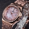 Đồng Hồ Nữ Carnival 8160L2-VH-HK Vàng Hồng Mặt Xà Cừ Hồng Viền Đá Size 34mm Sapphire