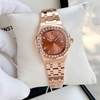 Đồng Hồ Nữ Carnival 8160L2-VH-N Vàng Hồng Mặt Nâu Viền Đá Size 34mm Sapphire