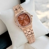 Đồng Hồ Nữ Carnival 8160L2-VH-N Vàng Hồng Mặt Nâu Viền Đá Size 34mm Sapphire