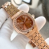 Đồng Hồ Nữ Carnival 8160L2-VH-N Vàng Hồng Mặt Nâu Viền Đá Size 34mm Sapphire