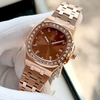 Đồng Hồ Nữ Carnival 8160L2-VH-N Vàng Hồng Mặt Nâu Viền Đá Size 34mm Sapphire