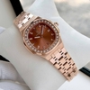Đồng Hồ Nữ Carnival 8160L2-VH-N Vàng Hồng Mặt Nâu Viền Đá Size 34mm Sapphire