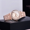 Đồng Hồ Nữ Carnival 8160L2-VH-NN Vàng Hồng Mặt Vàng Hồng Viền Đá Size 34mm Sapphire