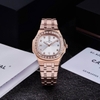 Đồng Hồ Nữ Carnival 8160L2-VH-T Vàng Hồng Mặt Trắng Viền Đá Size 34mm Sapphire