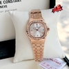 Đồng Hồ Nữ Carnival 8160L2-VH-T Vàng Hồng Mặt Trắng Viền Đá Size 34mm Sapphire