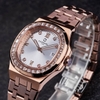 Đồng Hồ Nữ Carnival 8160L2-VH-T Vàng Hồng Mặt Trắng Viền Đá Size 34mm Sapphire