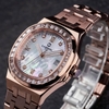 Đồng Hồ Nữ Carnival 8160L2-VH-TK Vàng Hồng Mặt Xà Cừ Trắng Viền Đá Size 34mm Sapphire