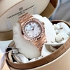 Đồng Hồ Nữ Carnival 8160L2-VH-TK Vàng Hồng Mặt Xà Cừ Trắng Viền Đá Size 34mm Sapphire