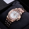 Đồng Hồ Nữ Carnival 8160L2-VH-TK Vàng Hồng Mặt Xà Cừ Trắng Viền Đá Size 34mm Sapphire