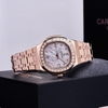 Đồng Hồ Nữ Carnival 8160L2-VH-TT Vàng Hồng Mặt Thiên Thạch Viền Đá Size 34mm Sapphire
