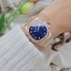 Đồng Hồ Nữ Carnival 8160L2-VH-X Vàng Hồng Mặt Xanh Dương Viền Đá Size 34mm Sapphire