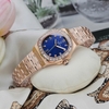 Đồng Hồ Nữ Carnival 8160L2-VH-X Vàng Hồng Mặt Xanh Dương Viền Đá Size 34mm Sapphire