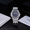Đồng Hồ Nữ Carnival 8160L2-VT-DK Dây Thép Silver Mặt Xà Cừ Xám Viền Đá Size 34mm Sapphire