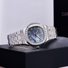 Đồng Hồ Nữ Carnival 8160L2-VT-DK Dây Thép Silver Mặt Xà Cừ Xám Viền Đá Size 34mm Sapphire
