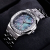 Đồng Hồ Nữ Carnival 8160L2-VT-DK Dây Thép Silver Mặt Xà Cừ Xám Viền Đá Size 34mm Sapphire
