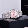 Đồng Hồ Nữ Carnival 8160L2-VT-H Dây Thép Silver Mặt Hồng Viền Đá Size 34mm Sapphire