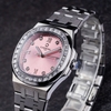Đồng Hồ Nữ Carnival 8160L2-VT-H Dây Thép Silver Mặt Hồng Viền Đá Size 34mm Sapphire