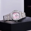 Đồng Hồ Nữ Carnival 8160L2-VT-HK Dây Thép Silver Mặt Xà Cừ Hồng Viền Đá Size 34mm Sapphire