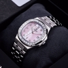 Đồng Hồ Nữ Carnival 8160L2-VT-HK Dây Thép Silver Mặt Xà Cừ Hồng Viền Đá Size 34mm Sapphire