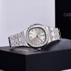 Đồng Hồ Nữ Carnival 8160L2-VT-TX Dây Thép Silver Mặt Xám Viền Đá Size 34mm Sapphire