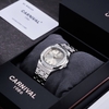 Đồng Hồ Nữ Carnival 8160L2-VT-TX Dây Thép Silver Mặt Xám Viền Đá Size 34mm Sapphire
