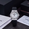 Đồng Hồ Nữ Carnival 8168L2 Dây Cao Đen Mặt Xà Cừ Trắng Đính Đá Vỏ Silver Size 34mm 8168L2-VT-DCS-TK