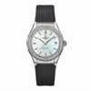 Đồng Hồ Nữ Carnival 8168L2 Dây Cao Đen Mặt Xà Cừ Trắng Đính Đá Vỏ Silver Size 34mm 8168L2-VT-DCS-TK