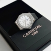 Đồng Hồ Nữ Carnival 8168L2 Dây Cao Đen Mặt Xà Cừ Trắng Đính Đá Vỏ Silver Size 34mm 8168L2-VT-DCS-TK