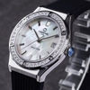 Đồng Hồ Nữ Carnival 8168L2 Dây Cao Đen Mặt Xà Cừ Trắng Đính Đá Vỏ Silver Size 34mm 8168L2-VT-DCS-TK