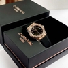 Đồng Hồ Nữ Carnival 8168L2 Dây Cao Su Đen Mặt Đen Đính Đá Rose Size 34mm Quartz 8168L2-VH-DCS-D