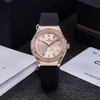 Đồng Hồ Nữ Carnival 8168L2 Dây Cao Su Đen Mặt Vàng Hồng Đính Đá Rose Size 34mm Quartz 8168L2-VH-DCS-NN