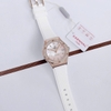 Đồng Hồ Nữ Carnival 8168L2 Dây Cao Su Trắng Mặt Xà Cừ Đính Đá Vỏ Vàng Hồng 34mm