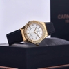 Đồng Hồ Nữ Carnival 8173L2 Dây Cao Su Đen Mặt Trắng Đính Đá Gold Size 34mm Quartz Japan Carnival 8173L2-VV-DCS-T